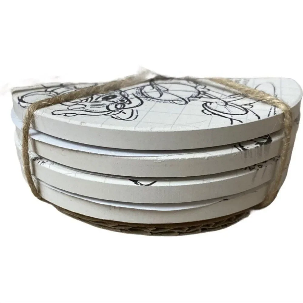 Mickey Mouse‎ and Friends Coaster Set Sketch Minnie Drink Home Furniture Parks